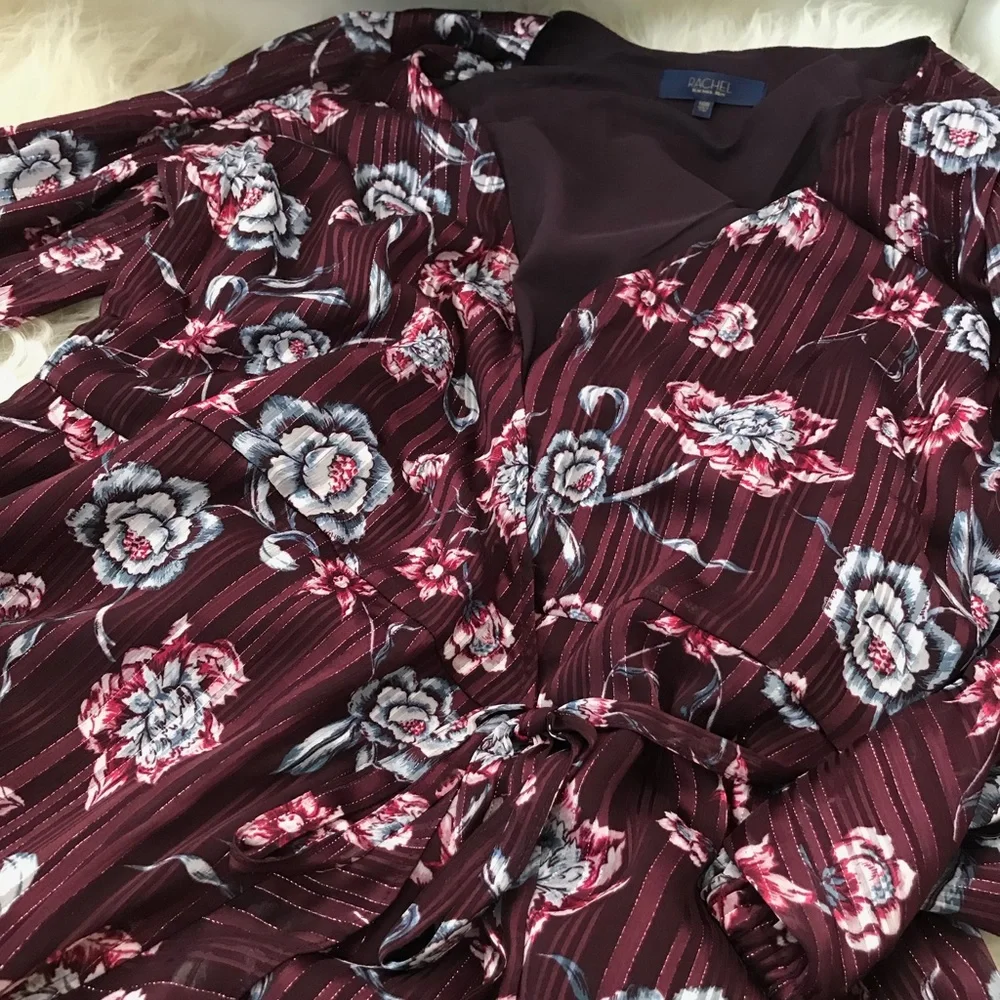 Rachel Rachel Roy Caron Metallic Floral Wrap Dress - Picture 2 of 7